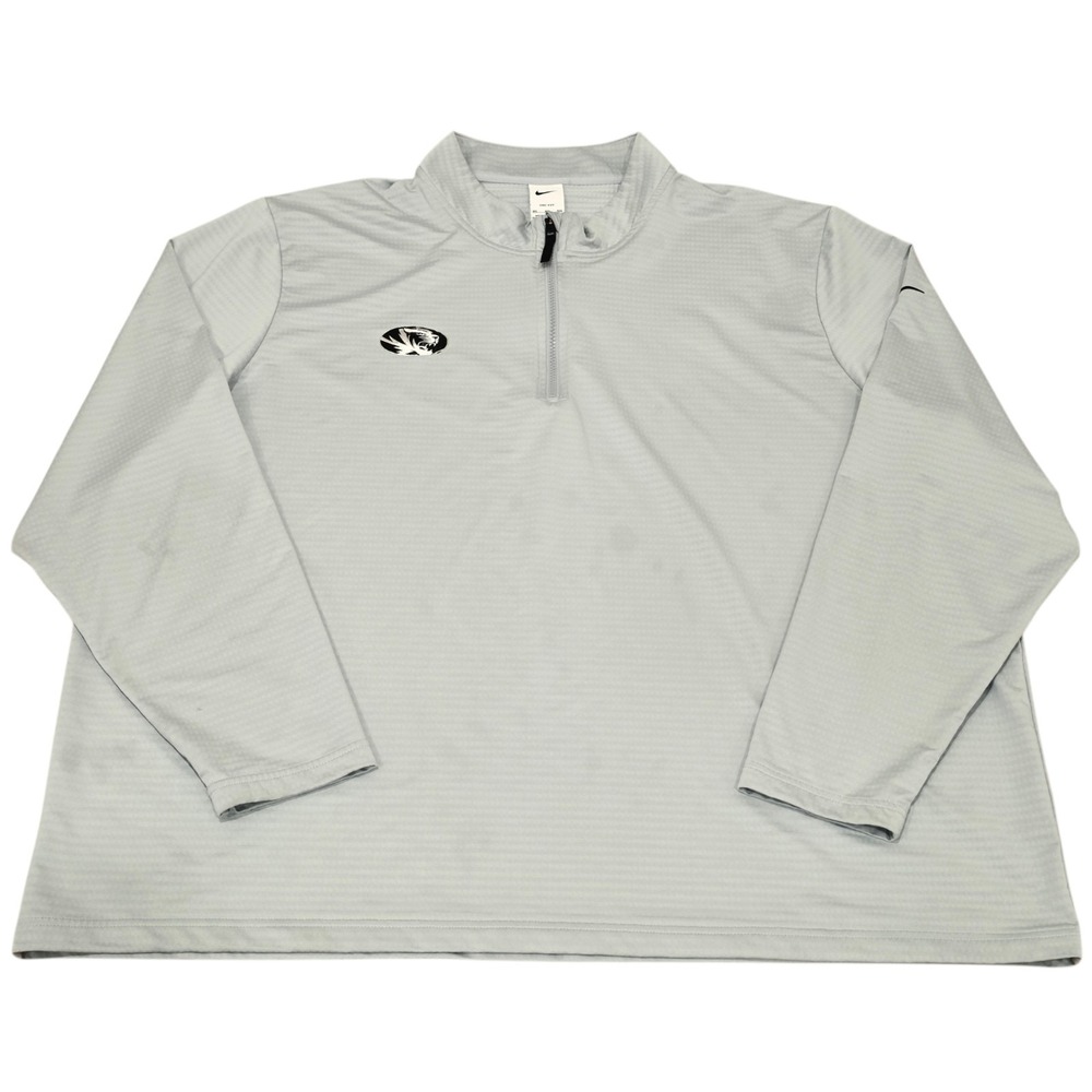 Nike Missouri Tigers Mizzou Dri-FIT 1/4 Zip Pullover Men's 4XL Gray NCAA